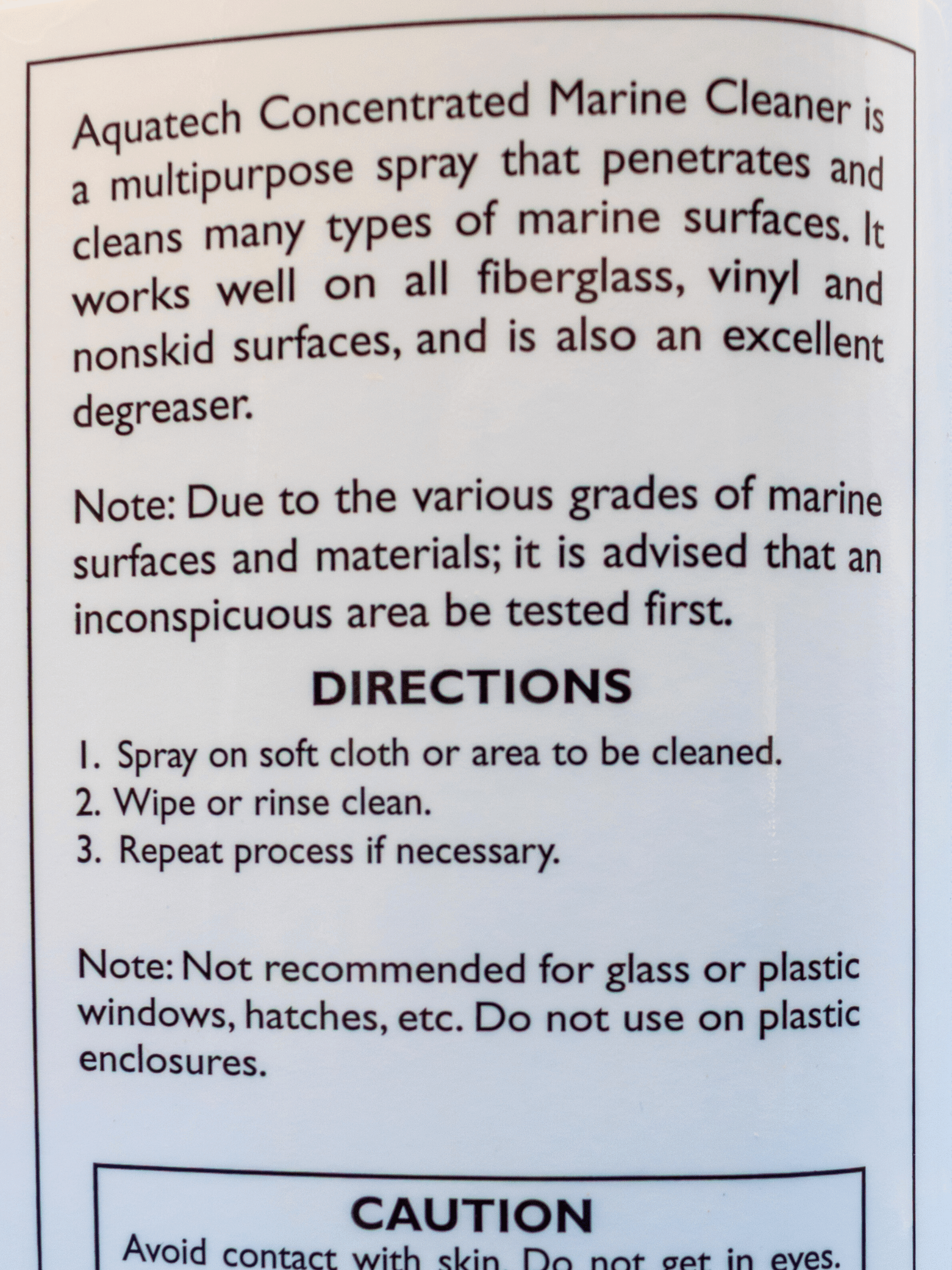 Aquatech Concentrated Marine Cleaner Instructions