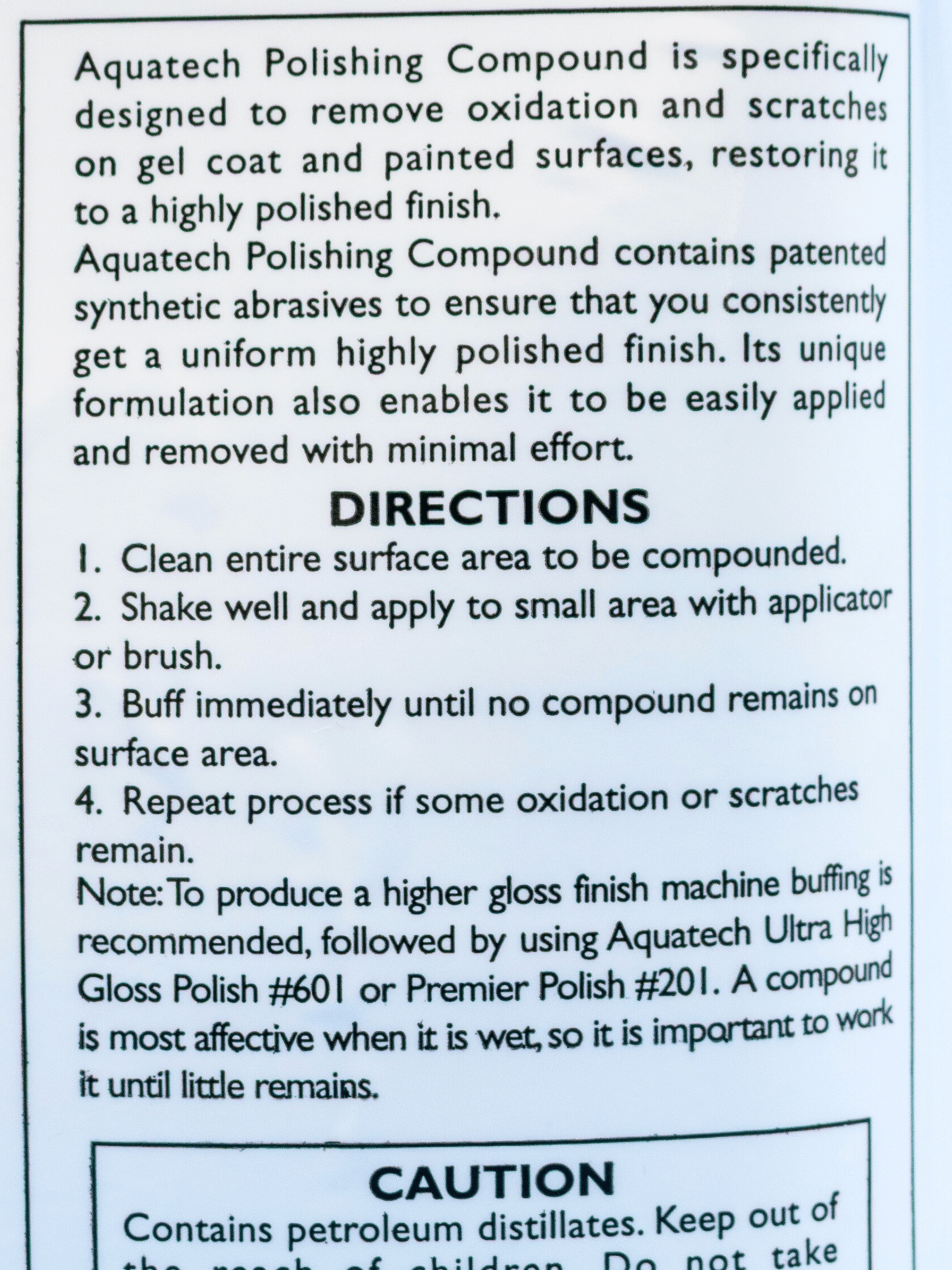 Aquatech Marine Vinyl and Soft Top Dressing Instructions
